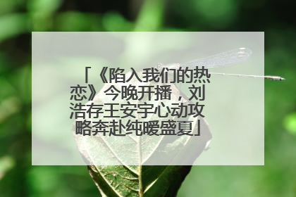 《陷入我们的热恋》今晚开播，刘浩存王安宇心动攻略奔赴纯暧盛夏