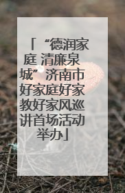 “德润家庭 清廉泉城”济南市好家庭好家教好家风巡讲首场活动举办