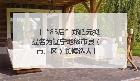 “85后”郑皓元拟提名为辽宁地级市县（市、区）长候选人