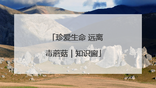 珍爱生命 远离毒蘑菇｜知识窗