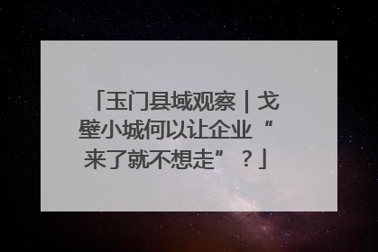玉门县域观察｜戈壁小城何以让企业“来了就不想走”？
