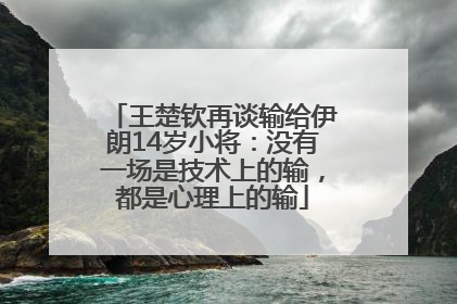 王楚钦再谈输给伊朗14岁小将：没有一场是技术上的输，都是心理上的输