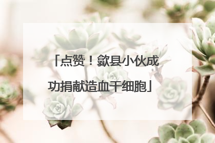 点赞！歙县小伙成功捐献造血干细胞