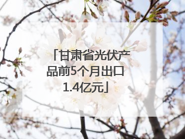 甘肃省光伏产品前5个月出口1.4亿元