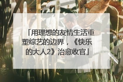 用理想的友情生活重塑综艺的边界，《快乐的大人2》治愈收官