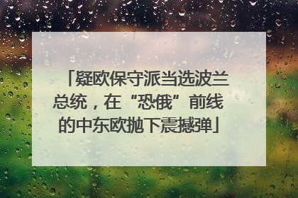疑欧保守派当选波兰总统，在“恐俄”前线的中东欧抛下震撼弹