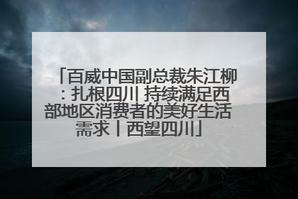 百威中国副总裁朱江柳：扎根四川 持续满足西部地区消费者的美好生活需求丨西望四川