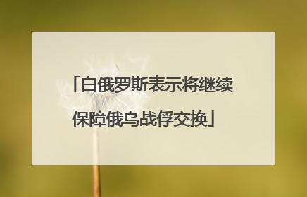 白俄罗斯表示将继续保障俄乌战俘交换