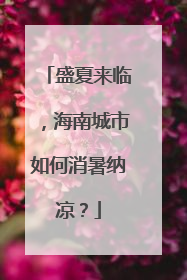 盛夏来临，海南城市如何消暑纳凉？