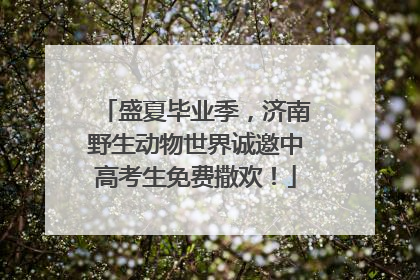 盛夏毕业季，济南野生动物世界诚邀中高考生免费撒欢！
