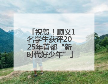 祝贺！顺义1名学生获评2025年首都“新时代好少年”