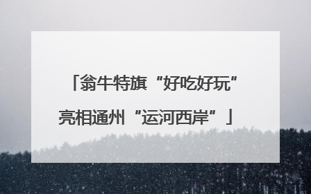 翁牛特旗“好吃好玩”亮相通州“运河西岸”