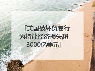 美国破坏贸易行为将让经济损失超3000亿美元