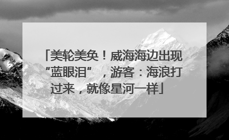 美轮美奂！威海海边出现“蓝眼泪”，游客：海浪打过来，就像星河一样