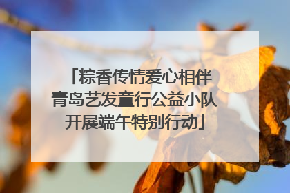 粽香传情爱心相伴 青岛艺发童行公益小队开展端午特别行动