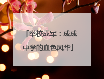 举校成军：成成中学的血色风华
