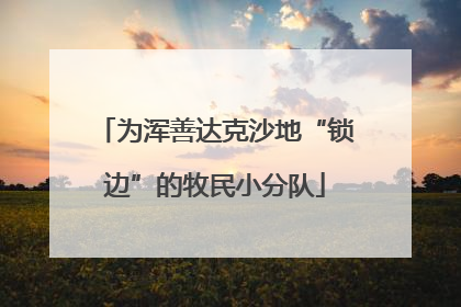 为浑善达克沙地“锁边”的牧民小分队
