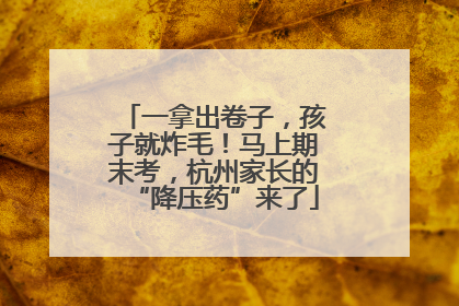 一拿出卷子，孩子就炸毛！马上期末考，杭州家长的“降压药”来了