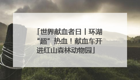 世界献血者日丨环湖“超”热血！献血车开进红山森林动物园