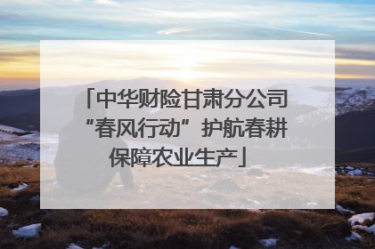 中华财险甘肃分公司“春风行动”护航春耕 保障农业生产
