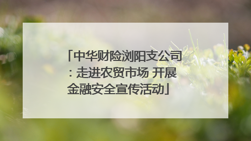 中华财险浏阳支公司：走进农贸市场 开展金融安全宣传活动