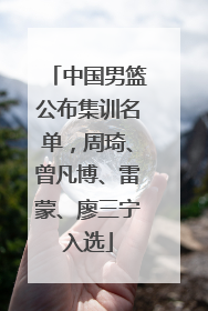 中国男篮公布集训名单，周琦、曾凡博、雷蒙、廖三宁入选