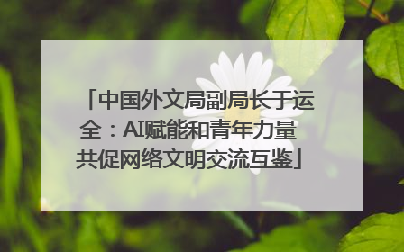 中国外文局副局长于运全：AI赋能和青年力量共促网络文明交流互鉴