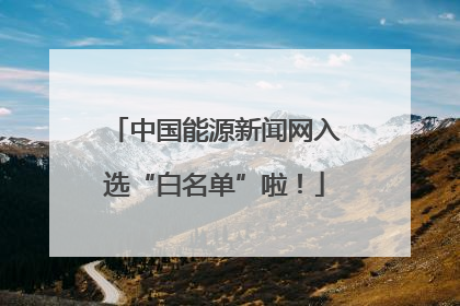 中国能源新闻网入选“白名单”啦！
