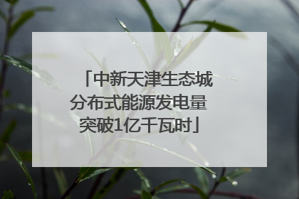 中新天津生态城分布式能源发电量突破1亿千瓦时