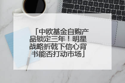 中欧基金自购产品锁定三年！明星战略折戟下信心背书能否打动市场