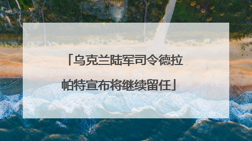 乌克兰陆军司令德拉帕特宣布将继续留任