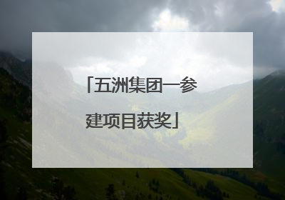 五洲集团一参建项目获奖