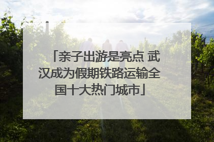 亲子出游是亮点 武汉成为假期铁路运输全国十大热门城市