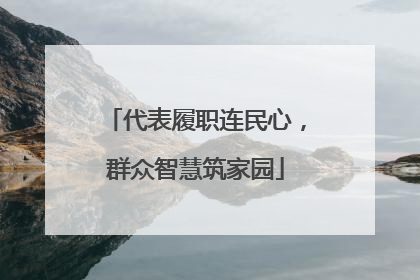 代表履职连民心，群众智慧筑家园