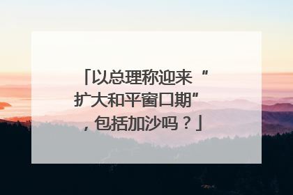 以总理称迎来“扩大和平窗口期”，包括加沙吗？