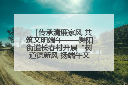 传承清廉家风 共筑文明端午——舞阳街道长春村开展“树道德新风 扬端午文化”主题活动