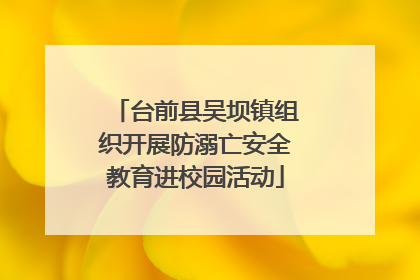 台前县吴坝镇组织开展防溺亡安全教育进校园活动