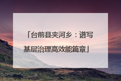 台前县夹河乡：谱写基层治理高效能篇章