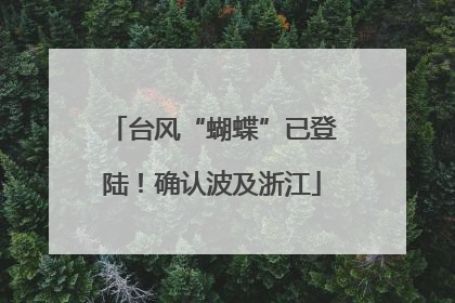 台风“蝴蝶”已登陆！确认波及浙江