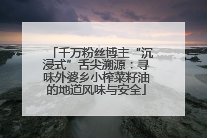 千万粉丝博主“沉浸式”舌尖溯源：寻味外婆乡小榨菜籽油的地道风味与安全