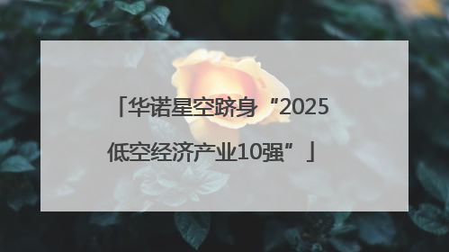 华诺星空跻身“2025低空经济产业10强”