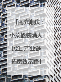 南充顺庆：小菜篮装满大民生 产业链拓宽致富路