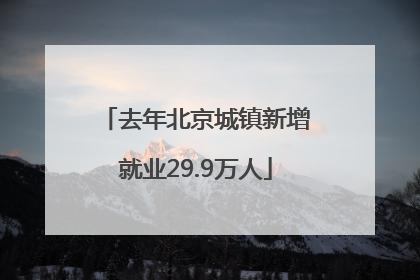 去年北京城镇新增就业29.9万人