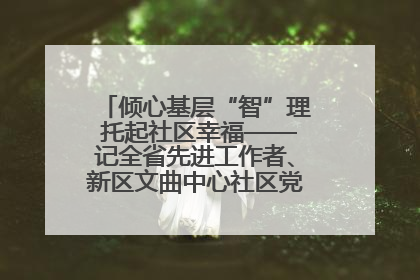 倾心基层“智”理 托起社区幸福——记全省先进工作者、新区文曲中心社区党委书记董世弘