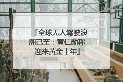 全球无人驾驶浪潮已至：黄仁勋称迎来黄金十年