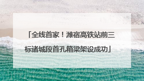 全线首家！潍宿高铁站前三标诸城段首孔箱梁架设成功