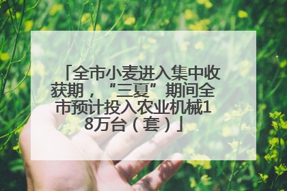 全市小麦进入集中收获期，“三夏”期间全市预计投入农业机械18万台（套）
