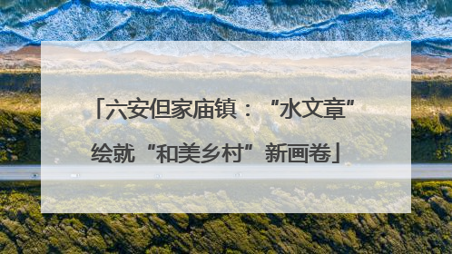 六安但家庙镇：“水文章” 绘就“和美乡村”新画卷