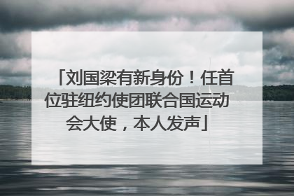 刘国梁有新身份！任首位驻纽约使团联合国运动会大使，本人发声