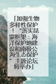 加强生物多样性保护！“落实昆蒙框架：海洋保护地建设和南极公海生态保护”主题论坛将举办